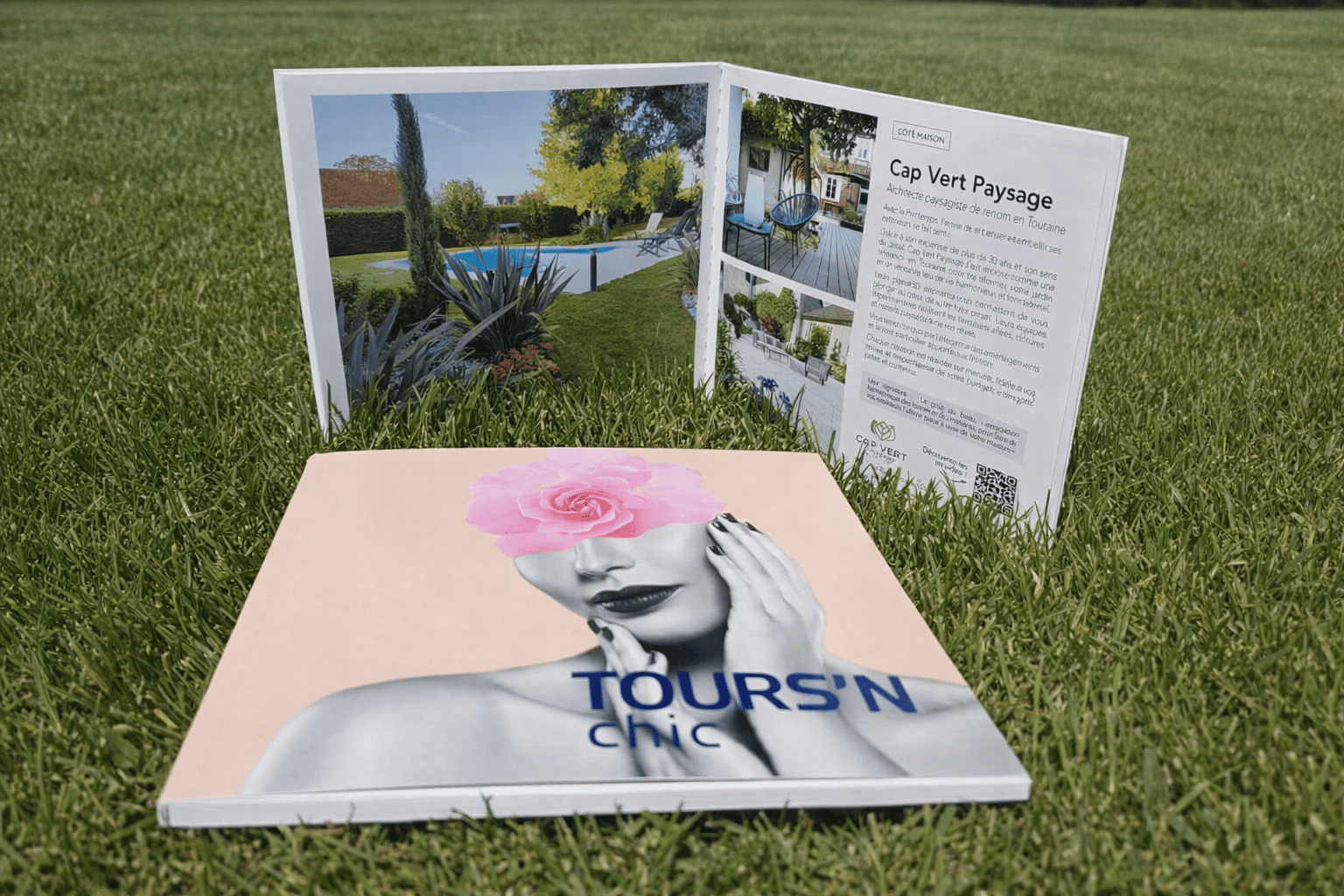 Encart publicitaire de Cap Vert Paysage dans le magazine Tours'N Chic du printemps 2026.